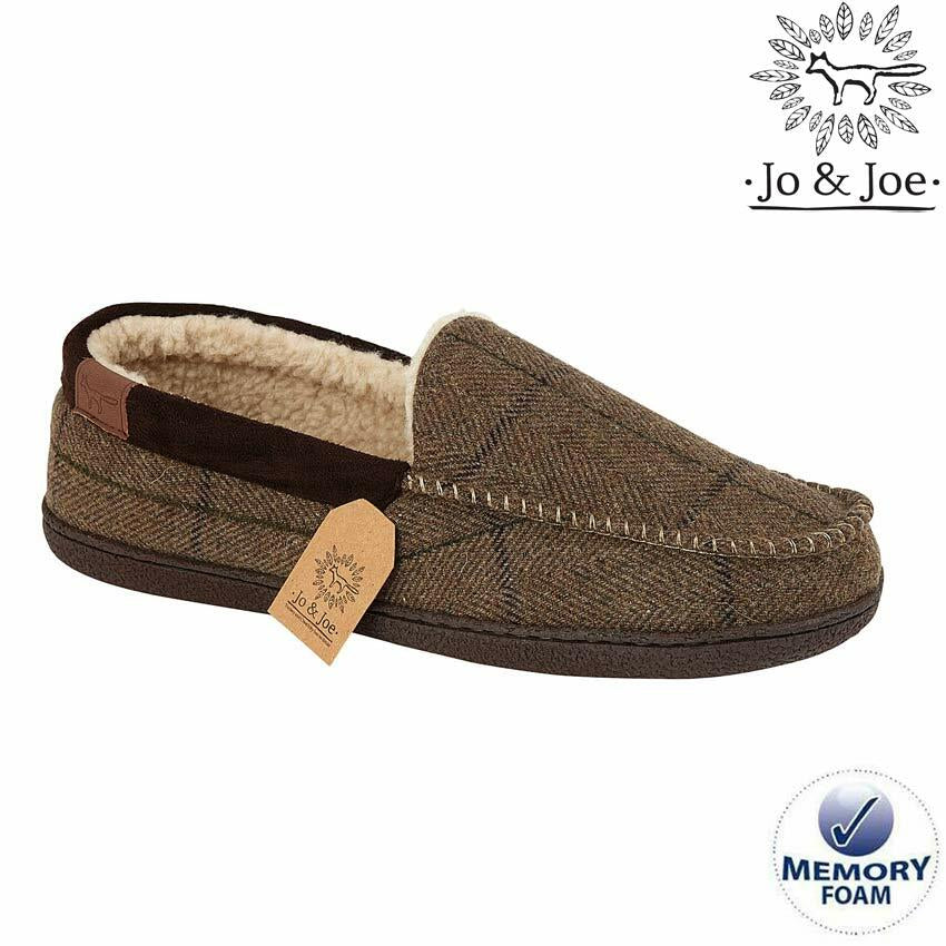 MENS MOCCASINS SLIPPERS LOAFERS MEMORY FOAM SHEEPSKIN FUR LINED WINTER SHOES SIZ