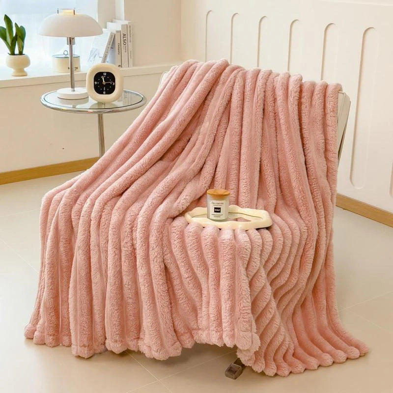 Multifunctional Solid Color Blanket, 1 Count Soft Comfortable Warm Air-Conditioned Room Throw, Suitable for Bed Sofa Bedroom Living Room Dormitory Travel
