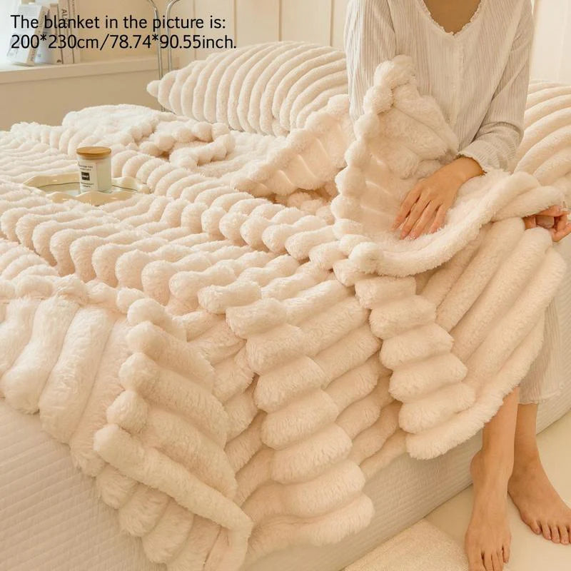 Multifunctional Solid Color Blanket, 1 Count Soft Comfortable Warm Air-Conditioned Room Throw, Suitable for Bed Sofa Bedroom Living Room Dormitory Travel