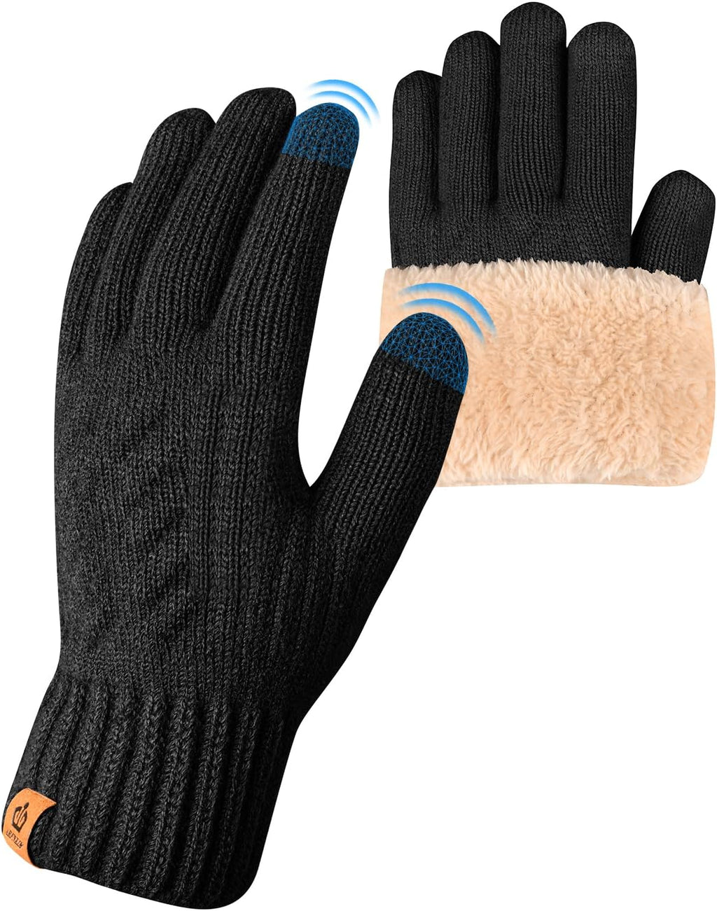 Winter Thermal Gloves - Fleece Lining Touch Screen Knit Stretchy Warm Gloves for Running Skiing Cycling Riding Hiking Camping - Men Women