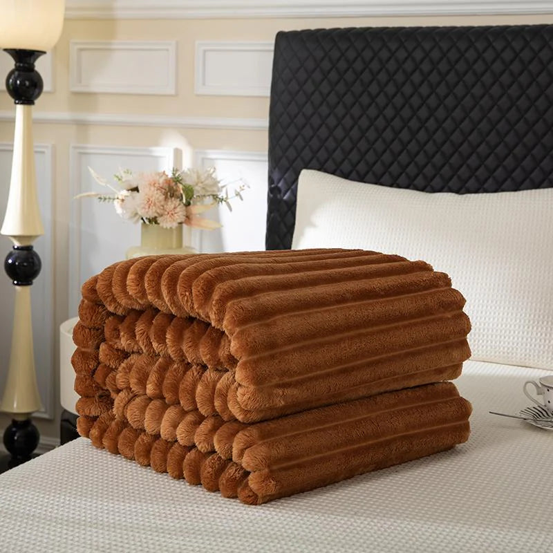 Multifunctional Solid Color Blanket, 1 Count Soft Comfortable Warm Air-Conditioned Room Throw, Suitable for Bed Sofa Bedroom Living Room Dormitory Travel