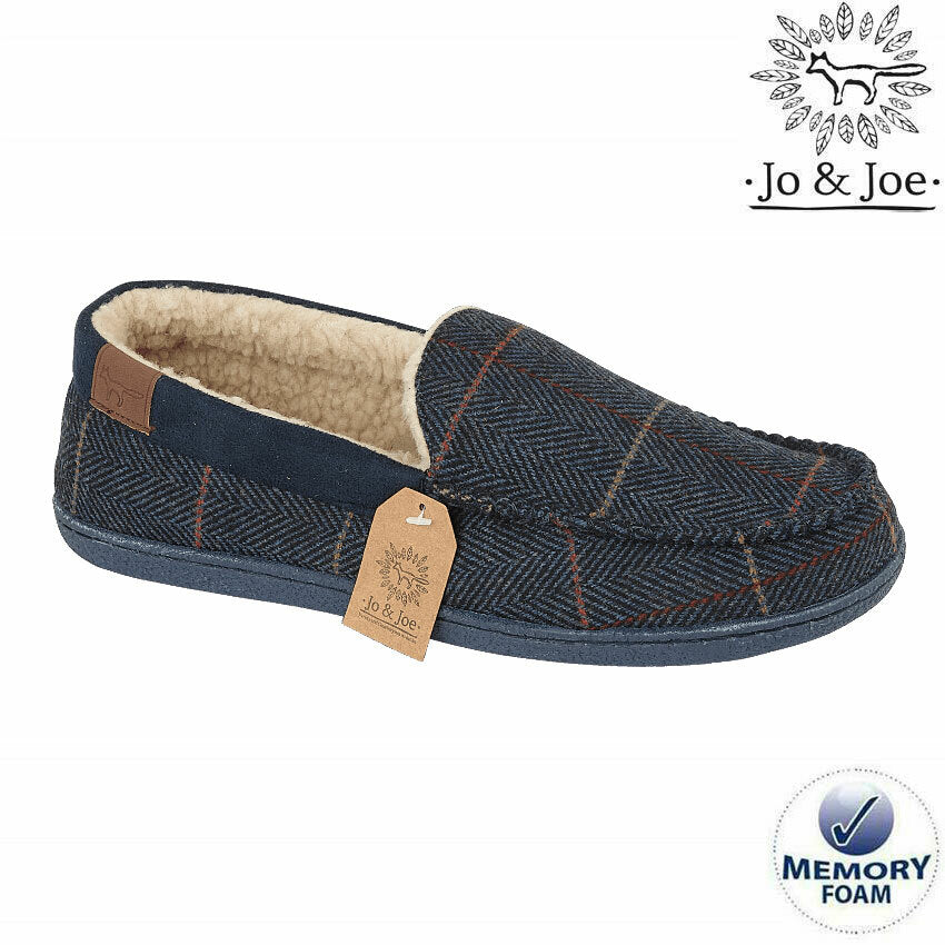 MENS MOCCASINS SLIPPERS LOAFERS MEMORY FOAM SHEEPSKIN FUR LINED WINTER SHOES SIZ