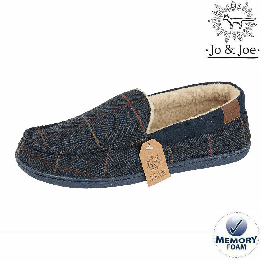 MENS MOCCASINS SLIPPERS LOAFERS MEMORY FOAM SHEEPSKIN FUR LINED WINTER SHOES SIZ