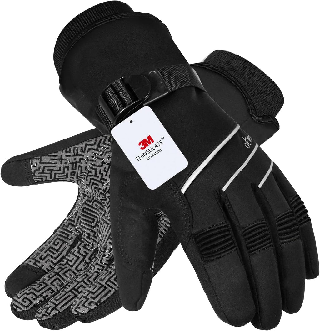 Waterproof & Windproof Winter Gloves for Men and Women,-30°F 3M Thinsulate Thermal Gloves Touch Screen Warm Gloves for Skiing,Cycling,Motorcycle,Running,Outdoor Sports