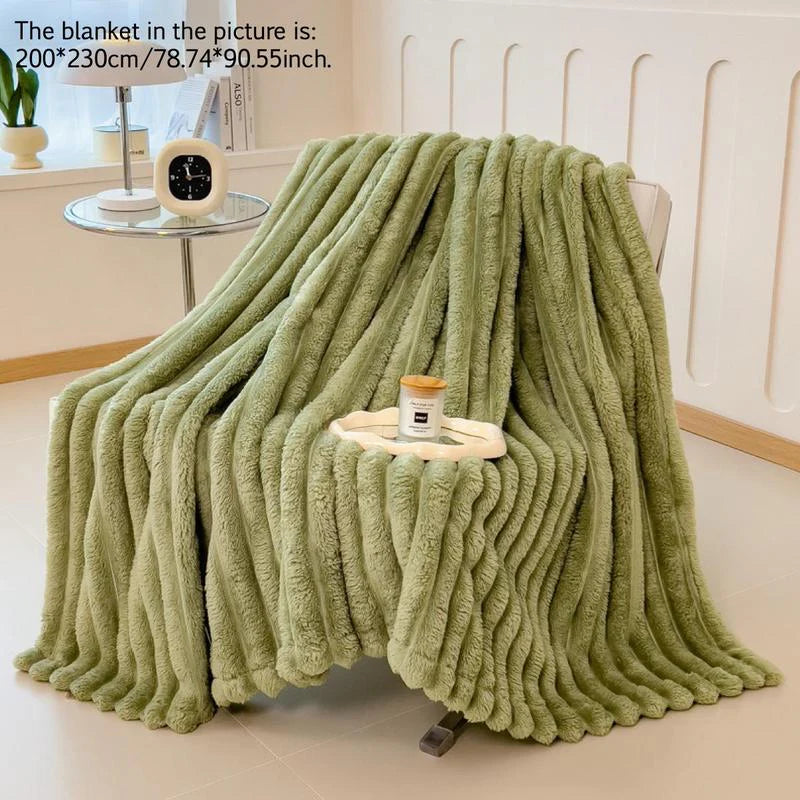 Multifunctional Solid Color Blanket, 1 Count Soft Comfortable Warm Air-Conditioned Room Throw, Suitable for Bed Sofa Bedroom Living Room Dormitory Travel