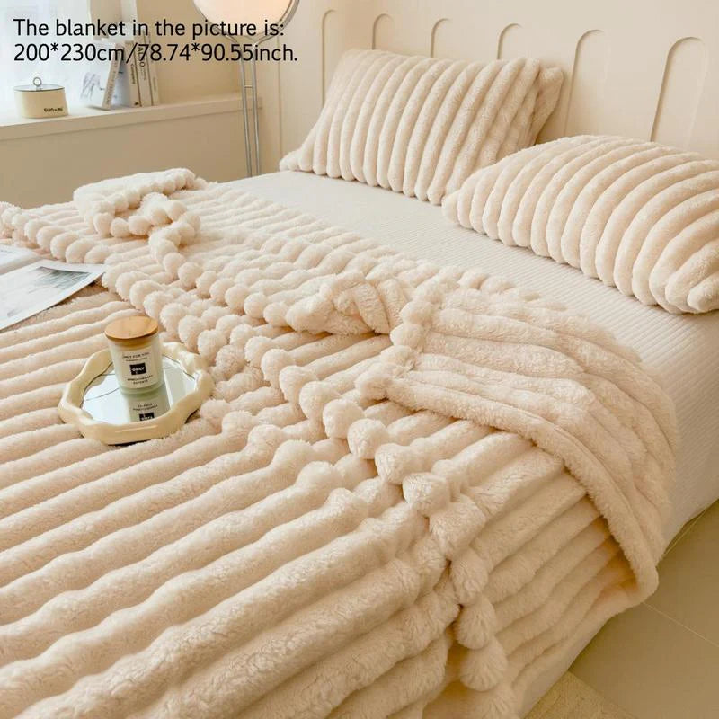 Multifunctional Solid Color Blanket, 1 Count Soft Comfortable Warm Air-Conditioned Room Throw, Suitable for Bed Sofa Bedroom Living Room Dormitory Travel