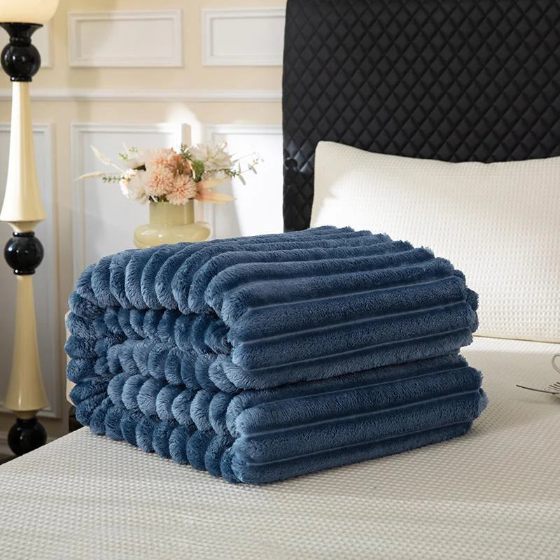 Multifunctional Solid Color Blanket, 1 Count Soft Comfortable Warm Air-Conditioned Room Throw, Suitable for Bed Sofa Bedroom Living Room Dormitory Travel